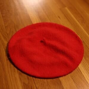 Red French Beret hat womens style retro